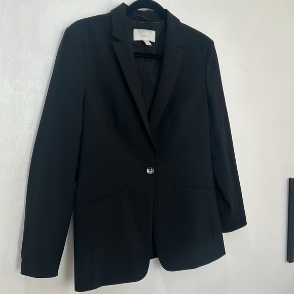HUGO BOSS WOOL BLAZER WOMEN SIZE UNKNOW BLACK CURVED LAPELS - Picture 4 of 14